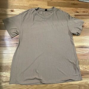 Beige side split tee